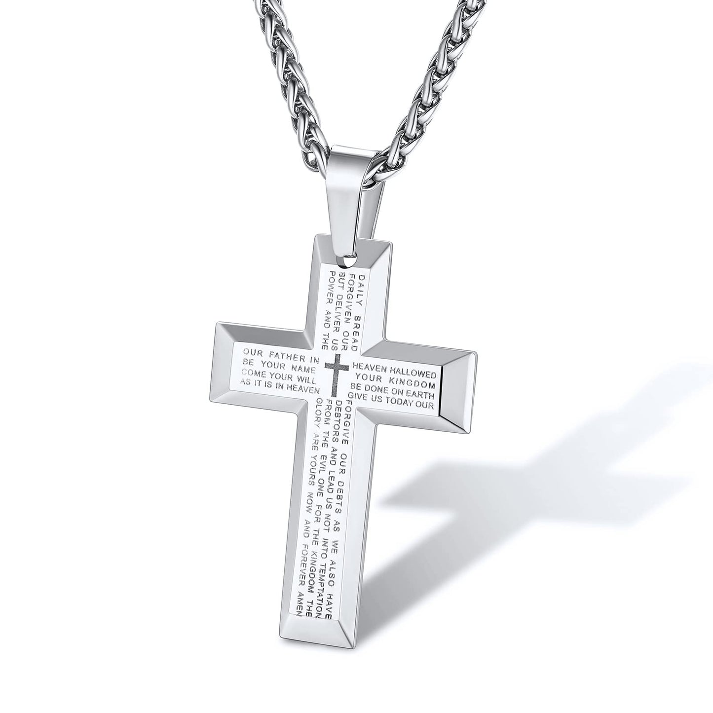 Cross Necklace for Men with Bible Verse Men