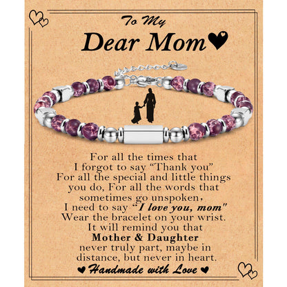 FIEEFX Mothers Day Gifts for Mom Christmas Valentines Day Easter Birthday Gifts Stocking Easter Basket Stuffers Beaded Bracelet Jewelry Gifts for Mom from Daughter