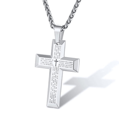 Cross Necklace for Men with Bible Verse Men